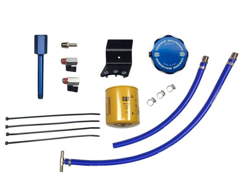 Ford F-250 Coolant Filtration System - Engine Mount - Sinister Diesel - Sinister Blue - `17-`19